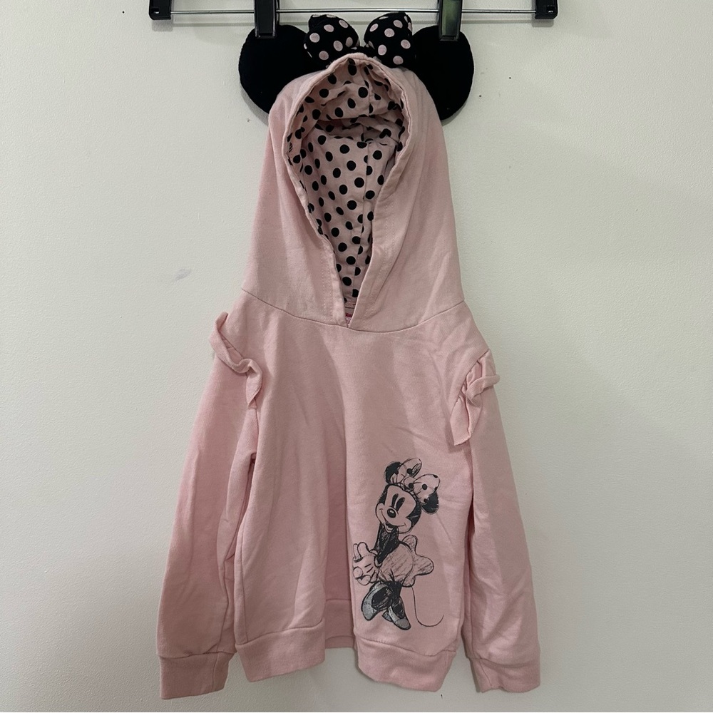 Disney Junior Minnie Mouse Light Pink‎ Hoodie With Ears and pants set Size 3T